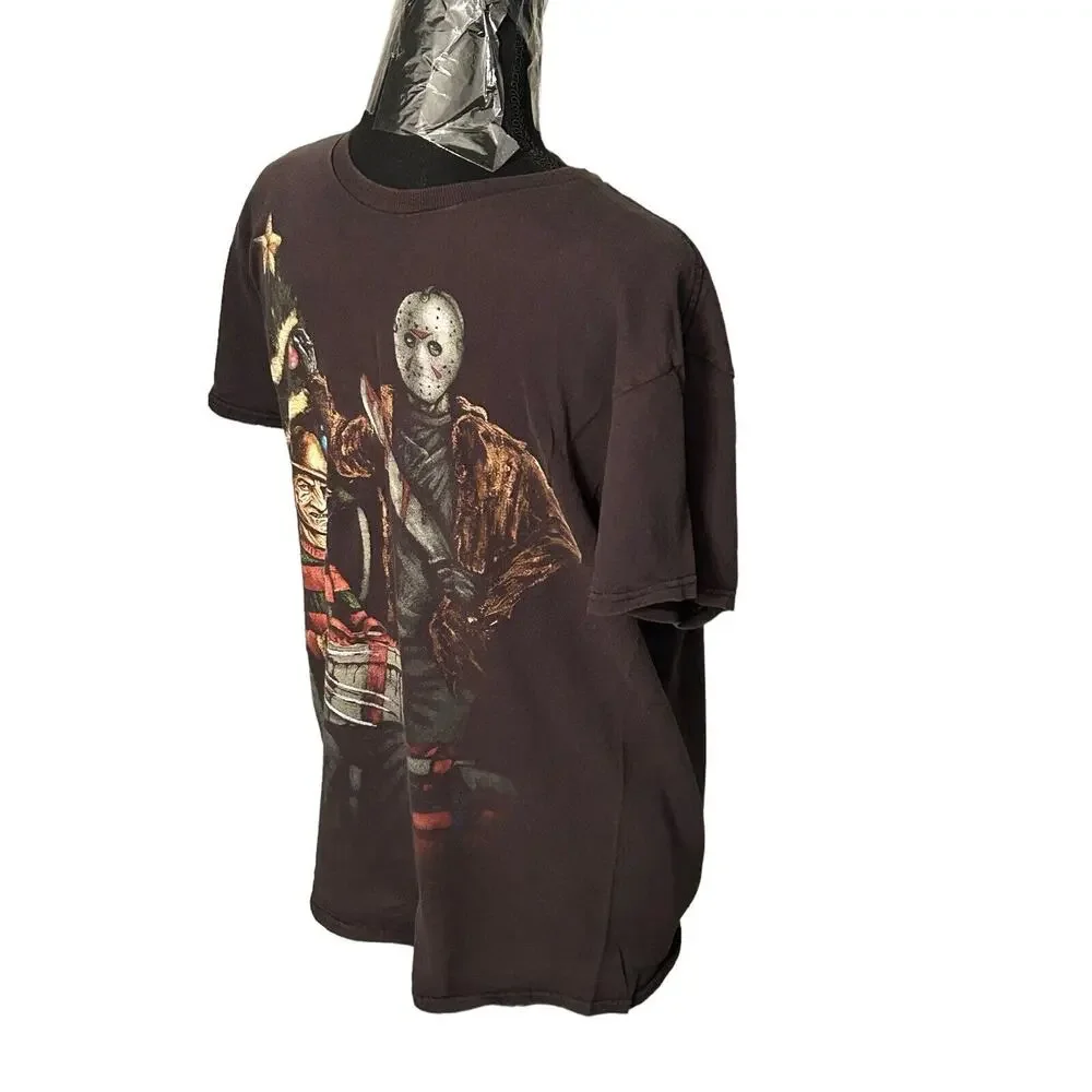 Nightmare on Elm St Freddy Jason Christmas T-Shirt Men Medium Short Sleeve Black